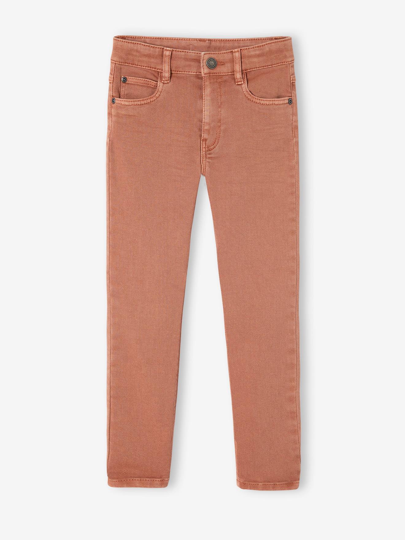 Gekleurde slim fit MorphologiK MEDIUM jongens terracotta