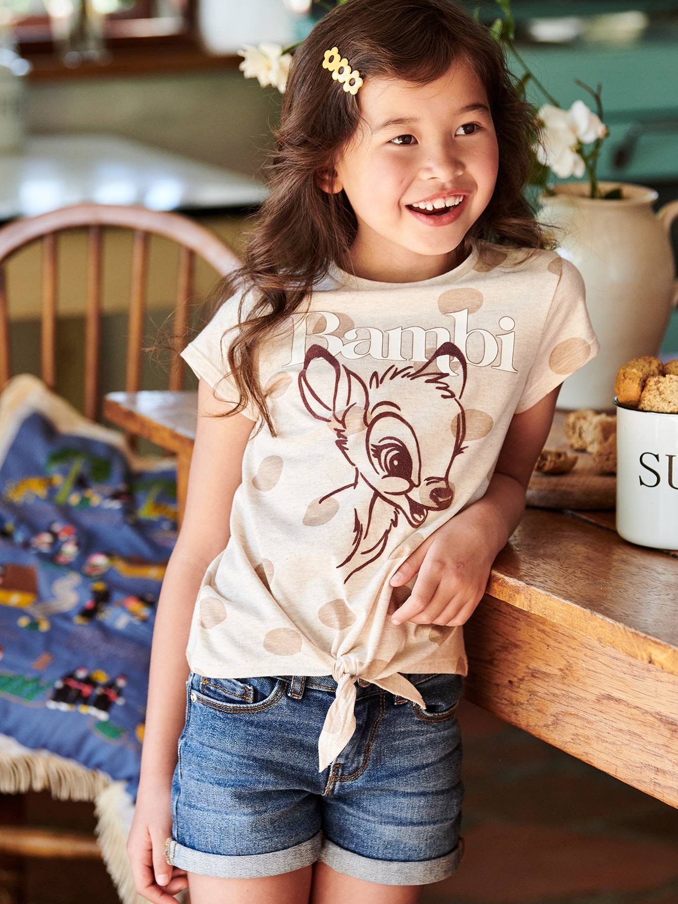 Disney Bambi¨ meisjes t-shirt met korte mouwen gemêleerd beige