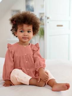 -Babyblouse van katoengaas met ruches