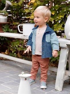 -Contrasterend denim babyjasje