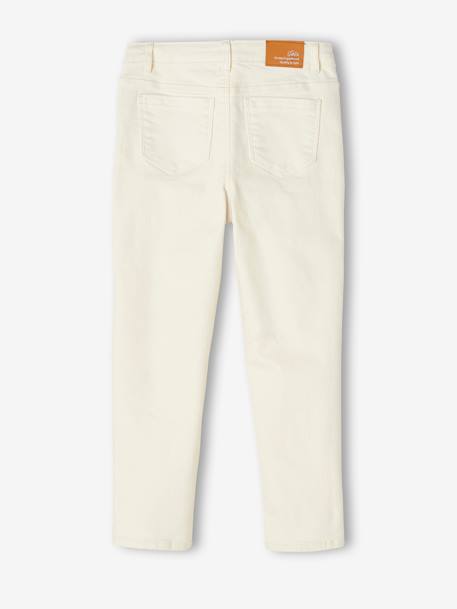 Broek met moms-pasvorm MorphologiK meisjes ecru+inktblauw+perzik - vertbaudet enfant 