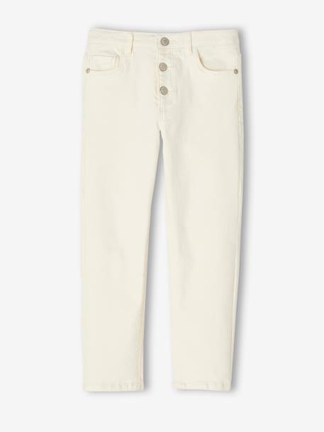 Broek met moms-pasvorm MorphologiK meisjes ecru+inktblauw+perzik - vertbaudet enfant 