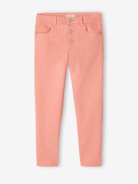 Broek met moms-pasvorm MorphologiK meisjes ecru+inktblauw+perzik - vertbaudet enfant 