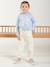 Broek met moms-pasvorm MorphologiK meisjes ecru+inktblauw+perzik - vertbaudet enfant 