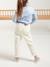 Broek met moms-pasvorm MorphologiK meisjes ecru+inktblauw+perzik - vertbaudet enfant 