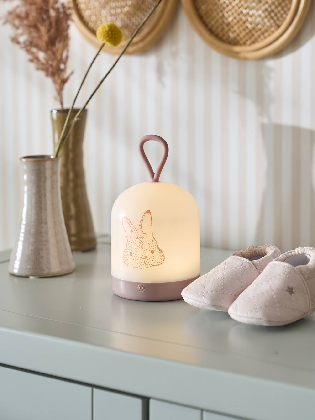 Draagbaar nachtlampje Konijn roze