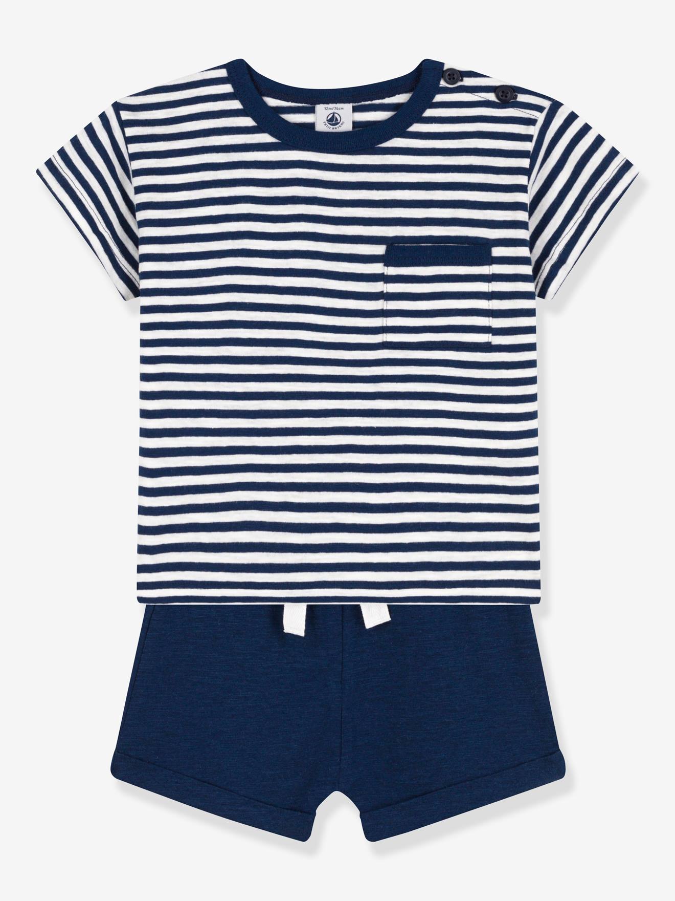 2-delige geboorteset PETIT BATEAU blauw