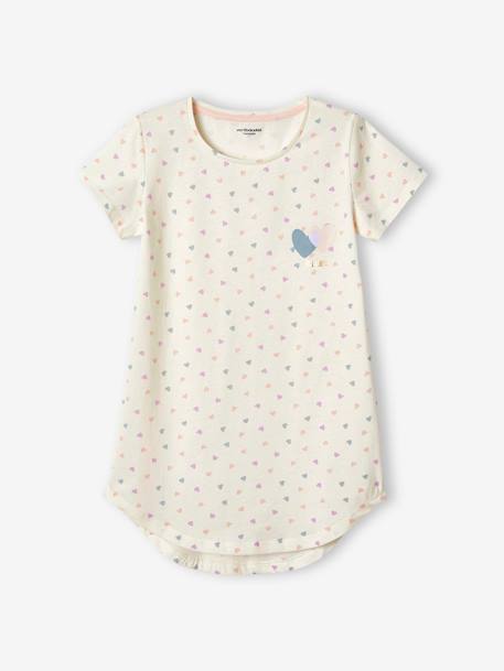 2 nachthemden met hartjes lila (poederkleur) - vertbaudet enfant 