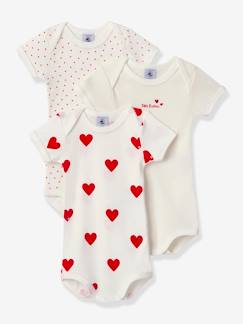 Baby-Body-Set van 3 rompertjes met korte mouwen van biologisch katoen PETIT BATEAU