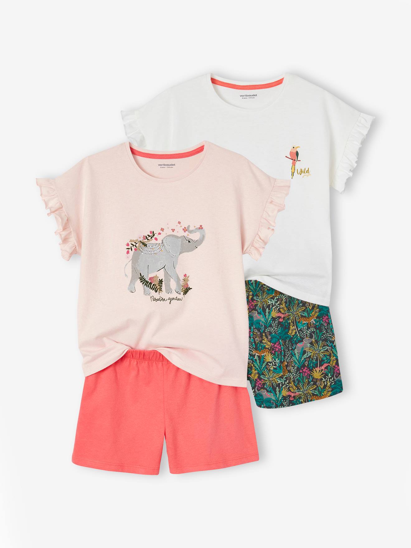Set met 2 meisjespyjama's Basics