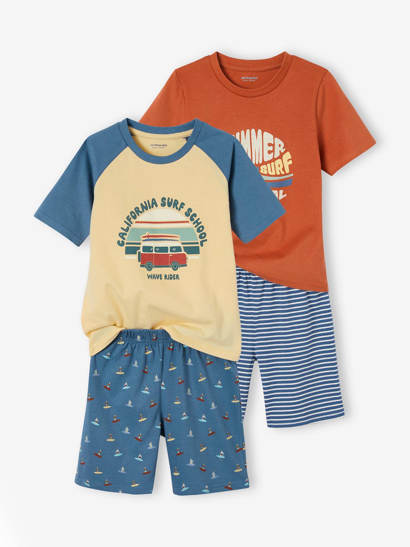 Set met 2 pyjamashorts "Summer Surf" voor jongens jeansblauw