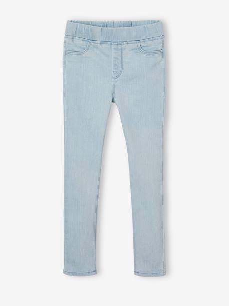 Treggingjeans Basics meisjes denimgrijs+double stone+jeansblauw+stone - vertbaudet enfant 