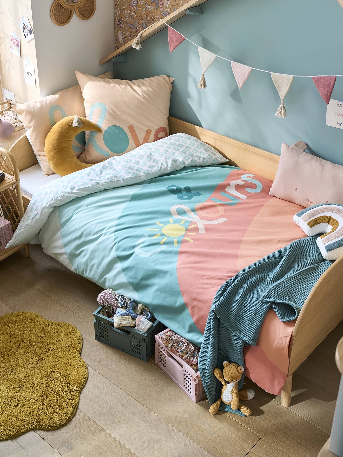 Set dekbedovertrek en kussensloop voor kinderen BOHO meerkleurig afbeelding