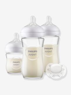 -Philips AVENT Natural Response 3 glazen flessen + fopspeenset