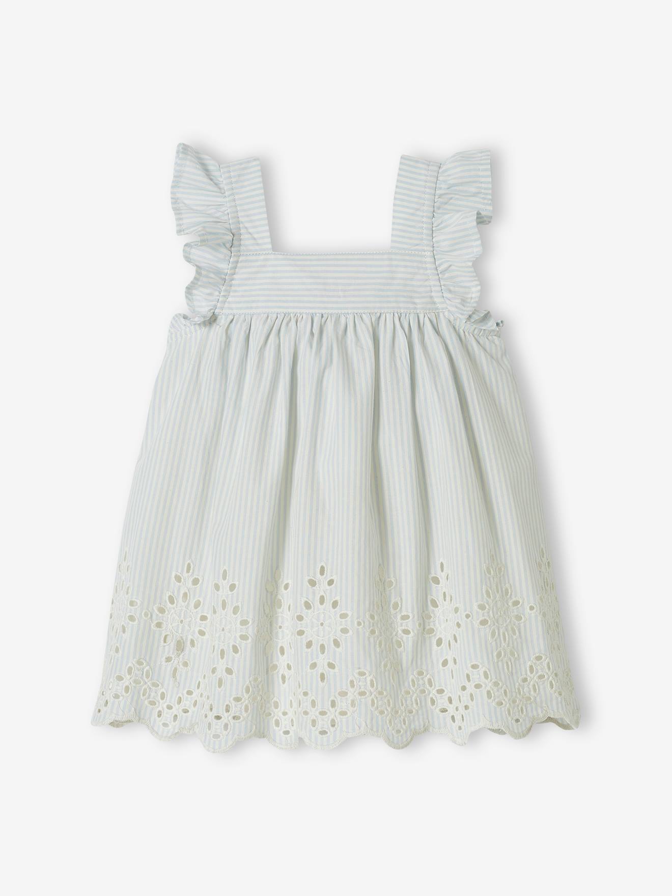 Feestelijke jurk voor baby met rompertje hemelsblauw