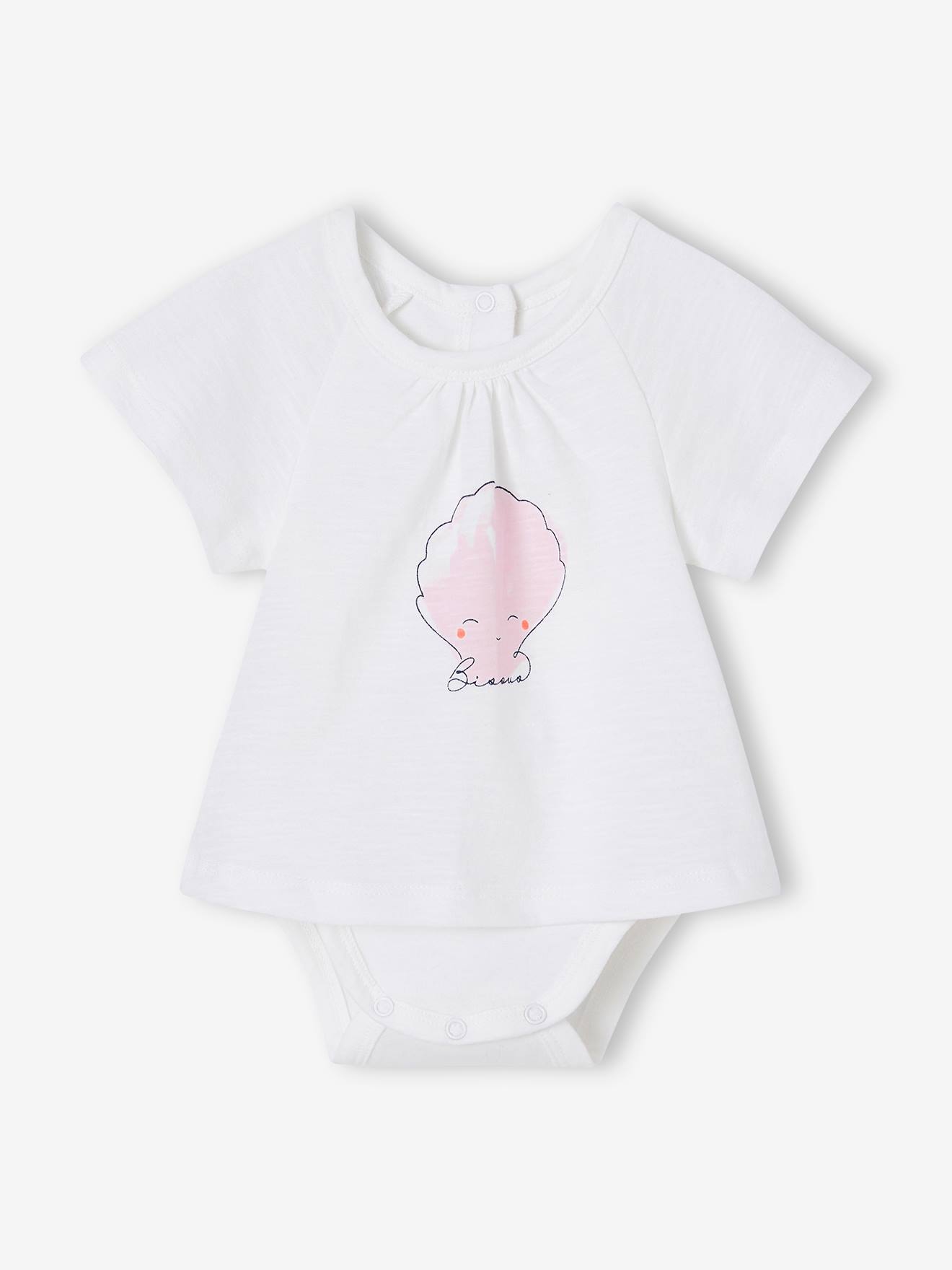 T-shirt met korte mouwen voor baby's wit