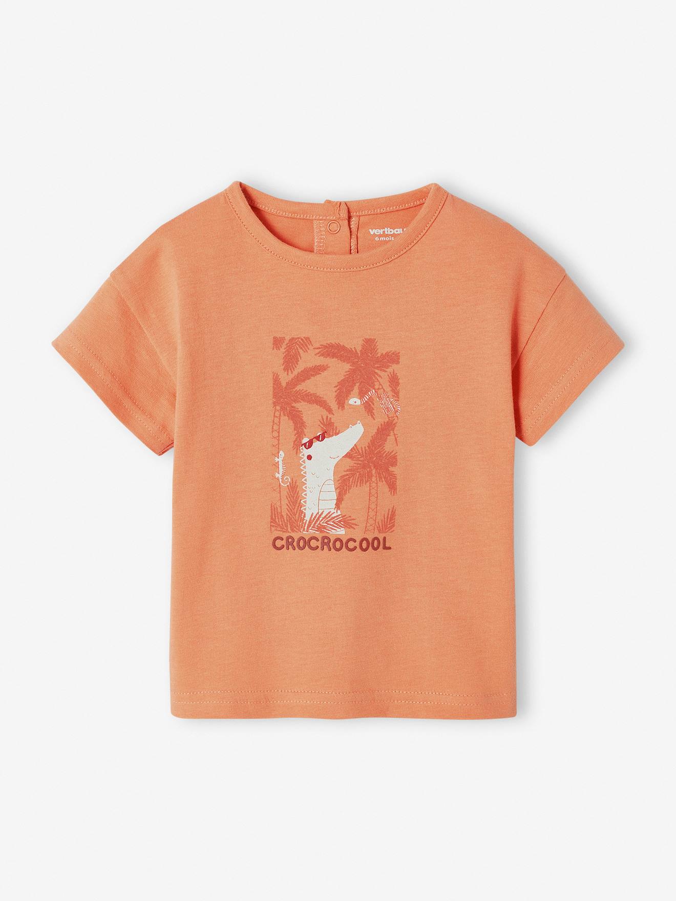 Babyshirt "croco" met korte mouwen sinaasappel