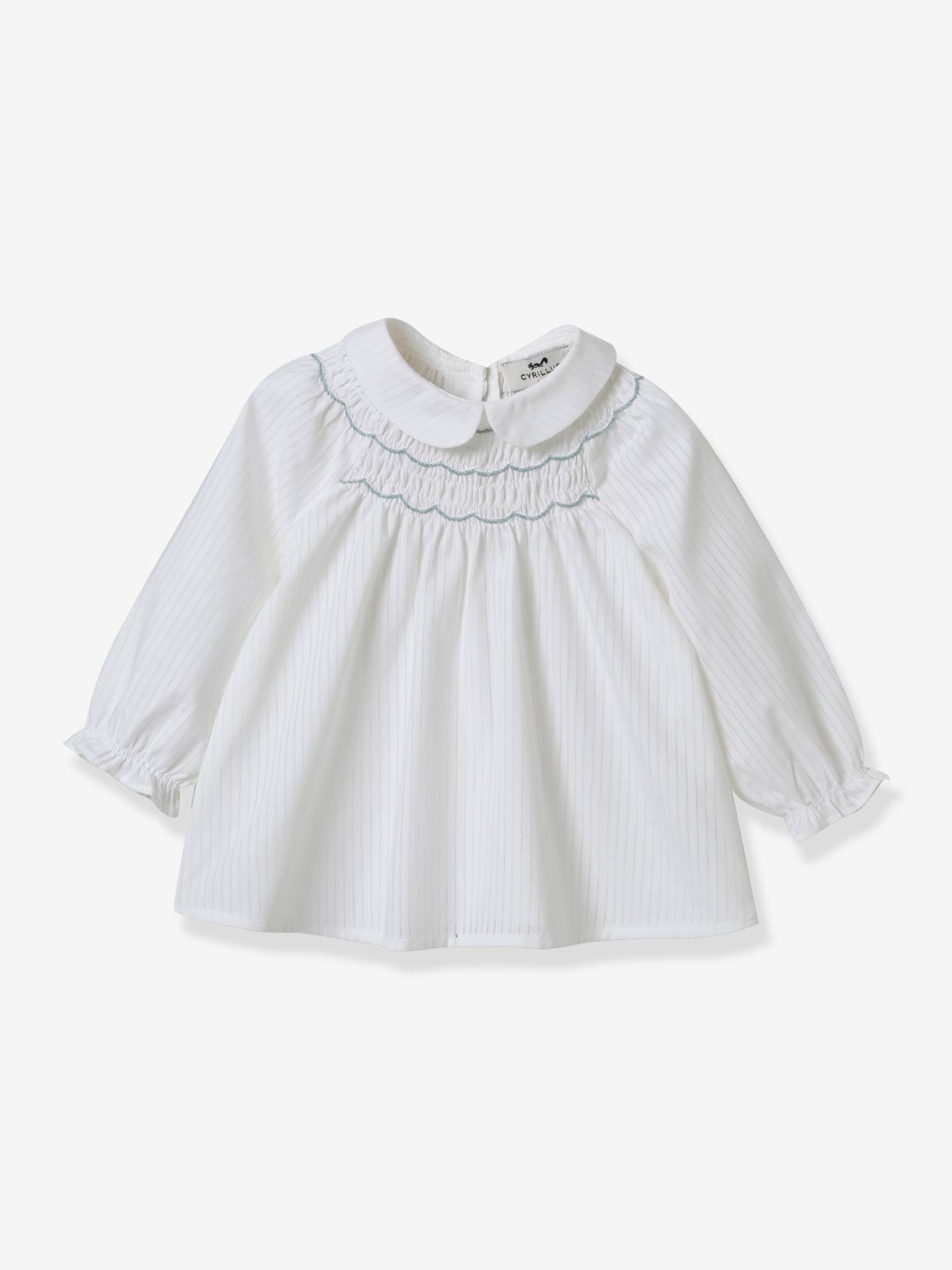 CYRILLUS babyblouse met smokjes wit