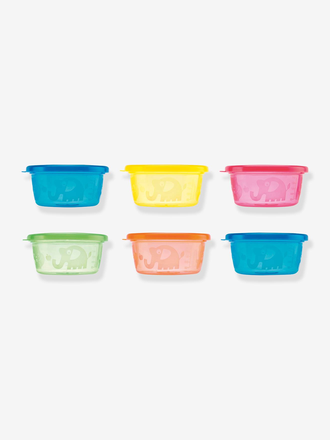 Set van 6 maaltijdpotten NUBY meerkleurig