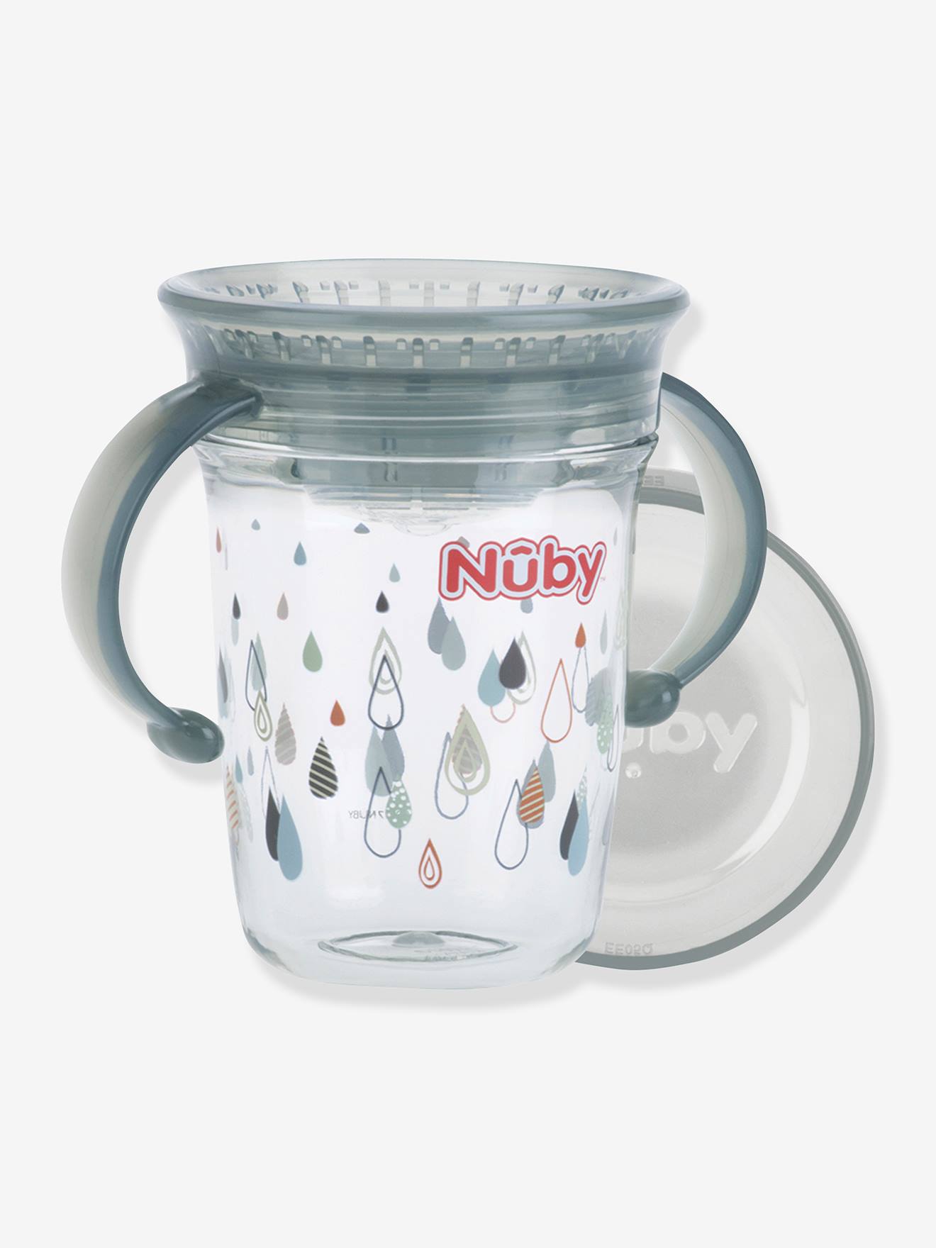 NUBY 360° Tritan(TM) Magic beker met handvatten grijs