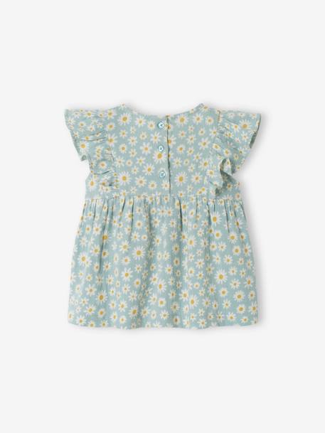 Babyblouse met ruches grijsblauw - vertbaudet enfant 