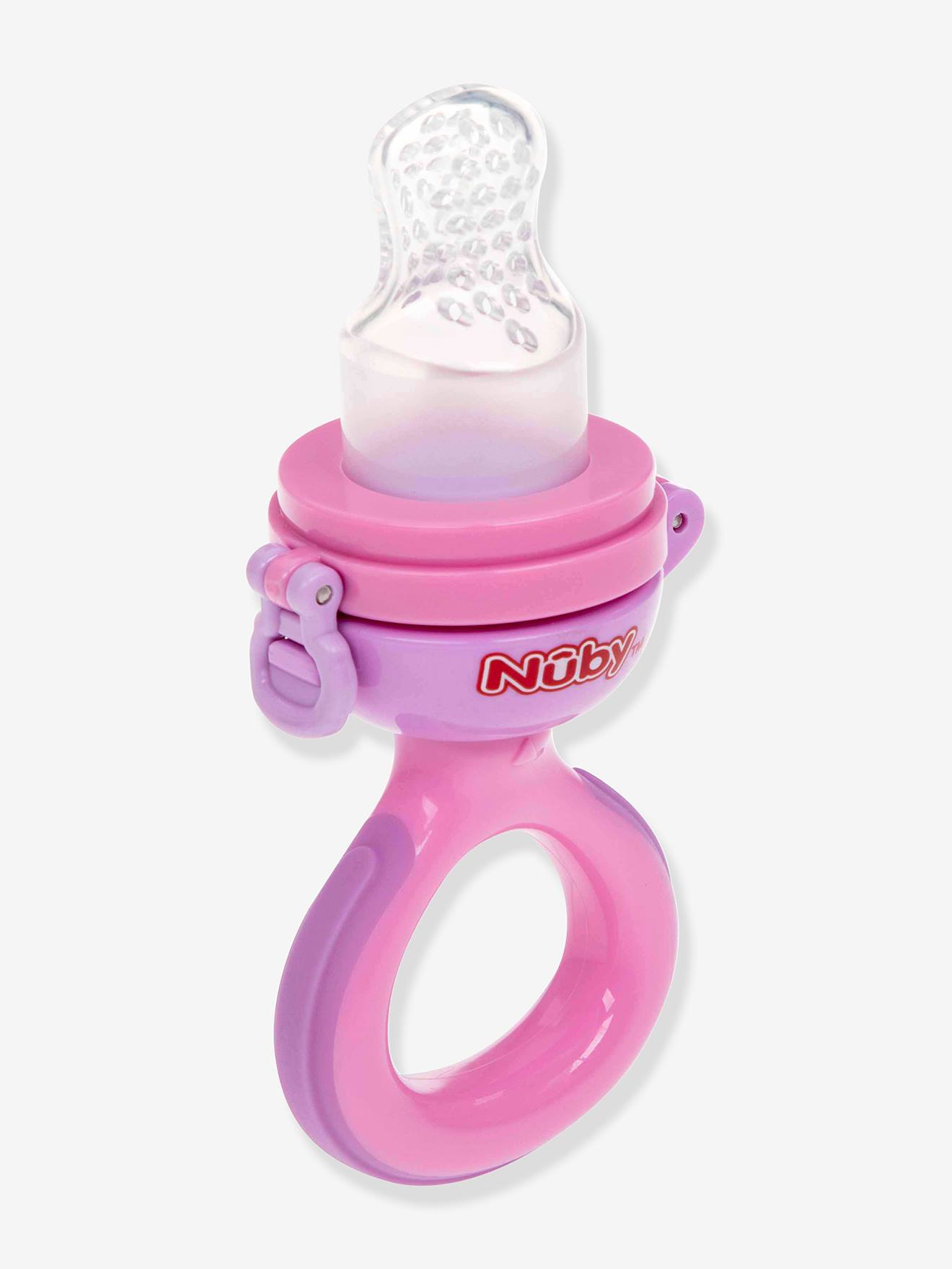 Nuby - Nibbler Sabbelzakje uit silicone - Sabbelzakje voor baby's en peuters vanaf 6 maanden - Nibbler voor fruit en groenten - zonder BPA - Roze