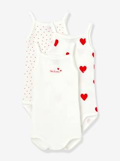 Baby-Body-3 rompertjes met schouderbandjes PETIT BATEAU