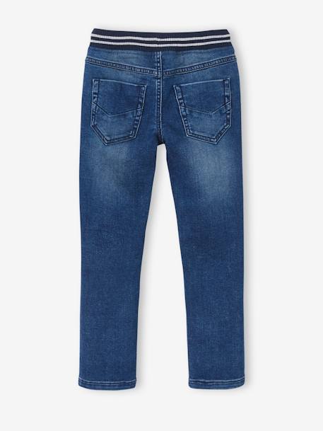 Rechte fleecebroek jongens denim look DARK GROSS+denim grijs+double stone+STONE MIDDEN+zwart denim - vertbaudet enfant 