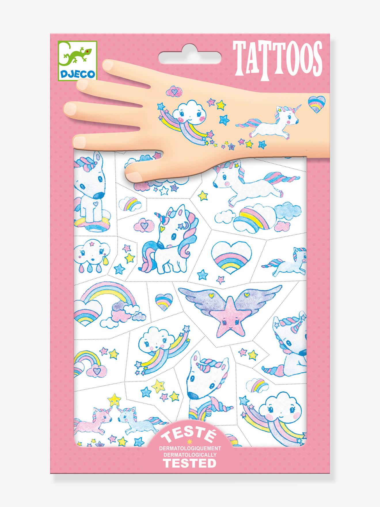 DJECO Eenhoorn Tatoeages rozen