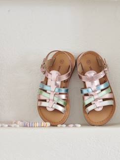 Schoenen-Leren sandalen met meerdere riempjes voor meisjes