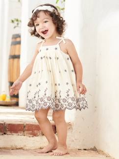 Baby-Babyset-Babyset met geborduurde jurk, bloomer en bijpassende haarband