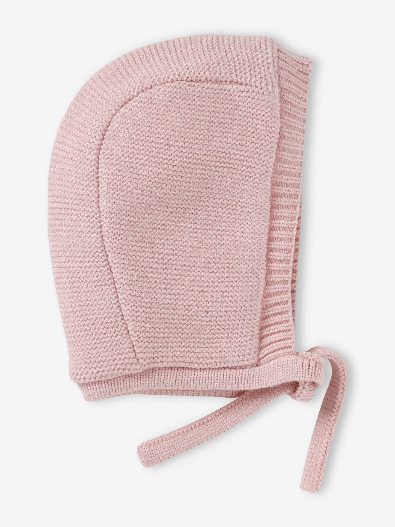 Muts in capuchonvorm voor babymeisje roze (poederkleur)