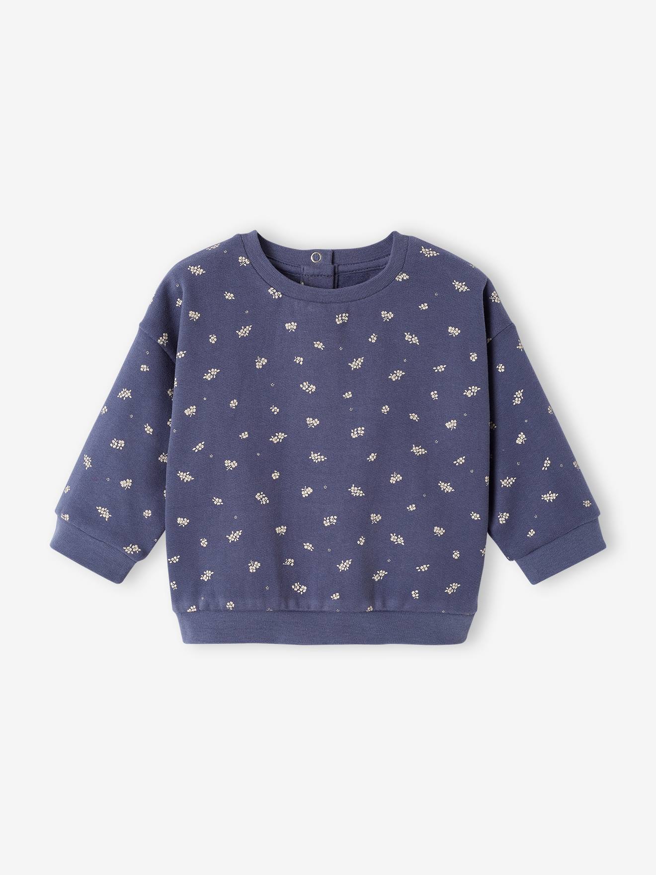 Basic sweater baby's met print leiblauw