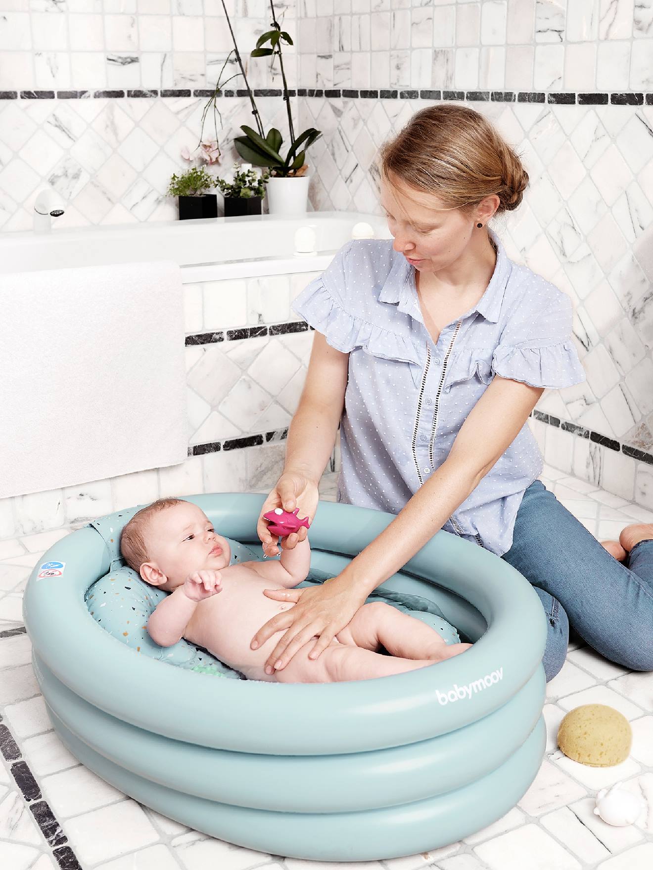 Aquadots BABYMOOV opblaasbaar badje blauw afbeelding 1
