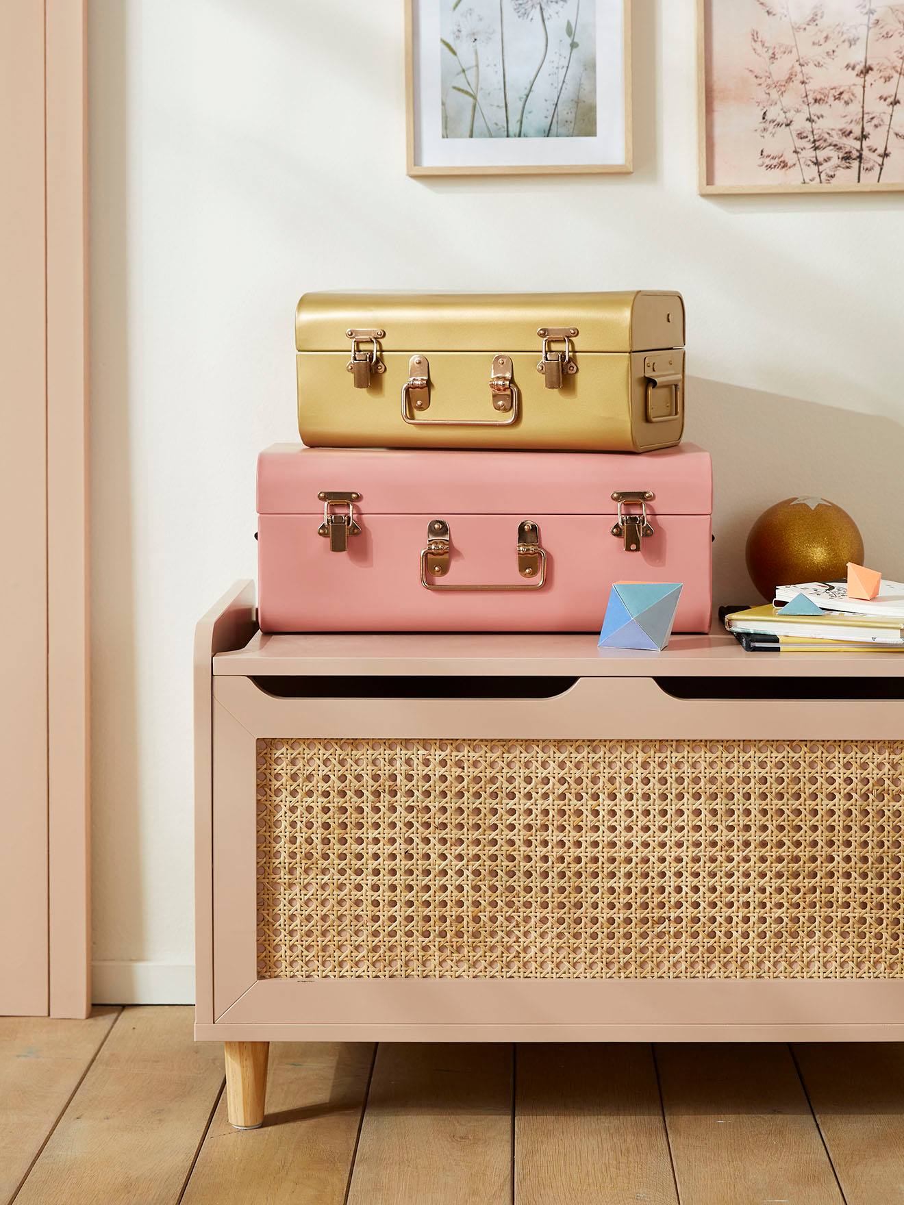 Set van 2 metalen koffers nude afbeelding