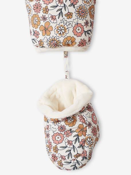 Combipakje met bloemen voor baby met fleece voering LICHTBEIGE MET PRINT - vertbaudet enfant 
