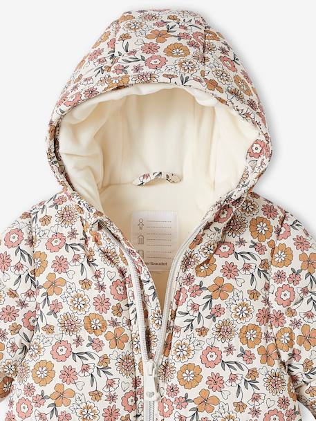 Combipakje met bloemen voor baby met fleece voering LICHTBEIGE MET PRINT - vertbaudet enfant 