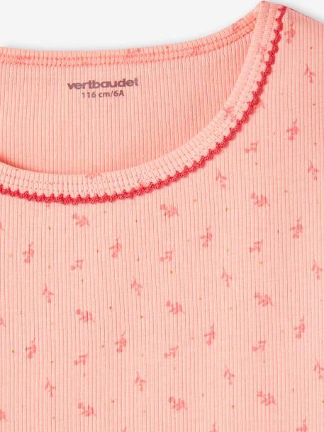 Set van 3 shirts voor meisjes in geribd breiwerk met korte mouwen nude - vertbaudet enfant 