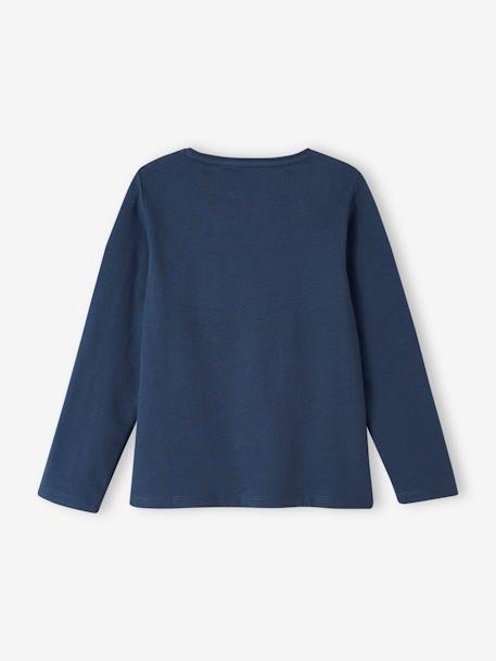Set van 3 T-shirts voor meisjes met lange mouwen Oeko-Tex® amandelgroen+grijsblauw+marineblauw+set wit - vertbaudet enfant 