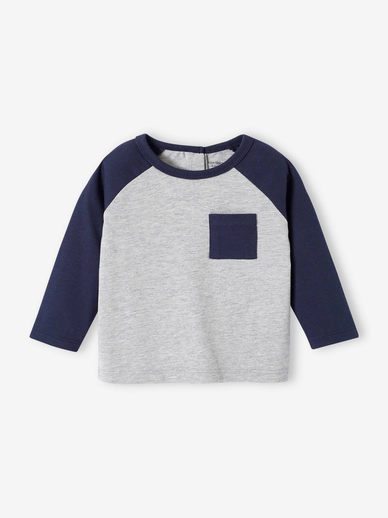 Baby colorblock T-shirt met raglanmouwen nachtblauw