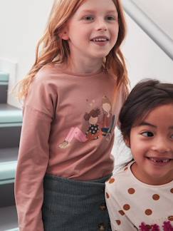 Meisje-T-shirt, souspull-Shirt met girly motief en fantasie details