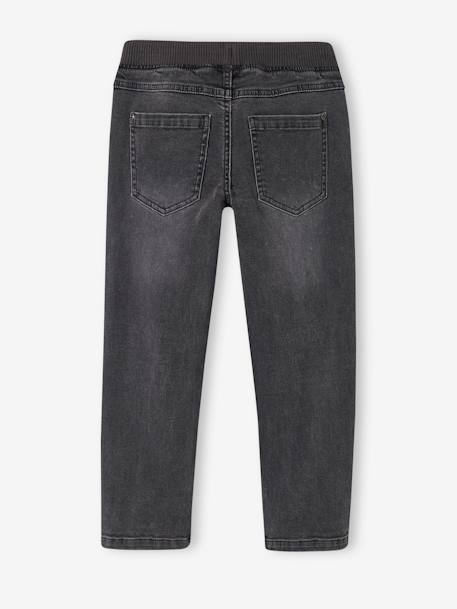 Onverwoestbare rechte relaxjeans jongens, eenvoudig aan te trekken denimgrijs+ongewassen denim+stone - vertbaudet enfant 