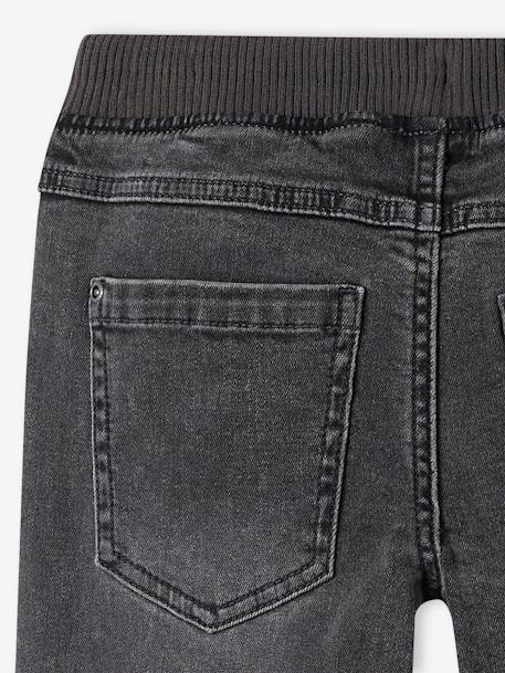 Onverwoestbare rechte relaxjeans jongens, eenvoudig aan te trekken denimgrijs+ongewassen denim+stone - vertbaudet enfant 