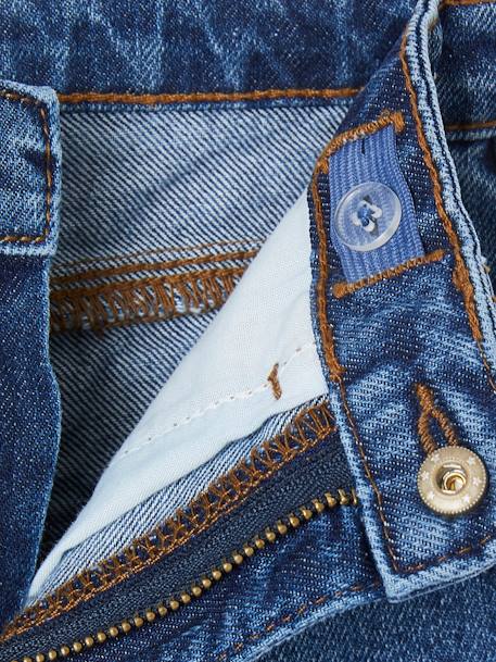 Wijde meisjesjeans met rafels aan de onderkant denimgrijs+gebleekt denim+hemelsblauw+jeansblauw+stone - vertbaudet enfant 