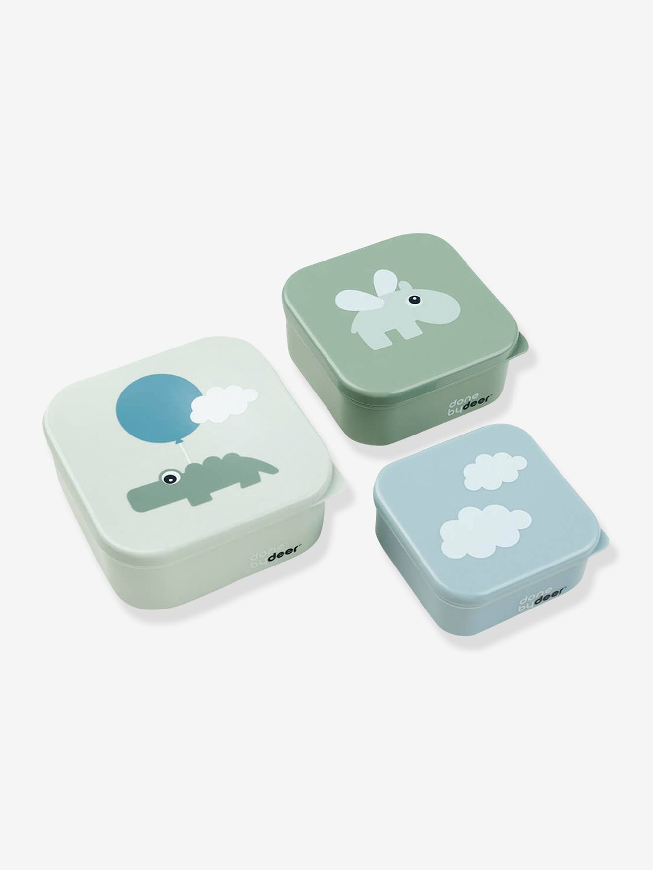 Done by Deer Snackbox set 3 pcs Happy clouds Green