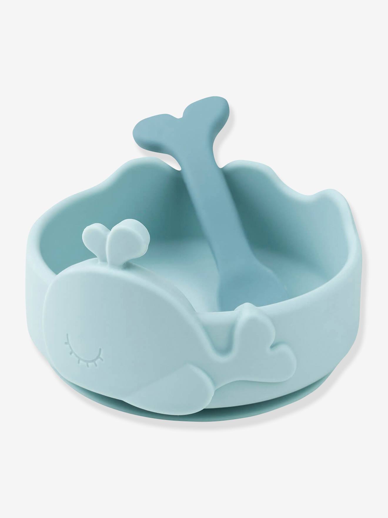 Done By Deer Silicone Bowl & Lepel Set | Wally Blue