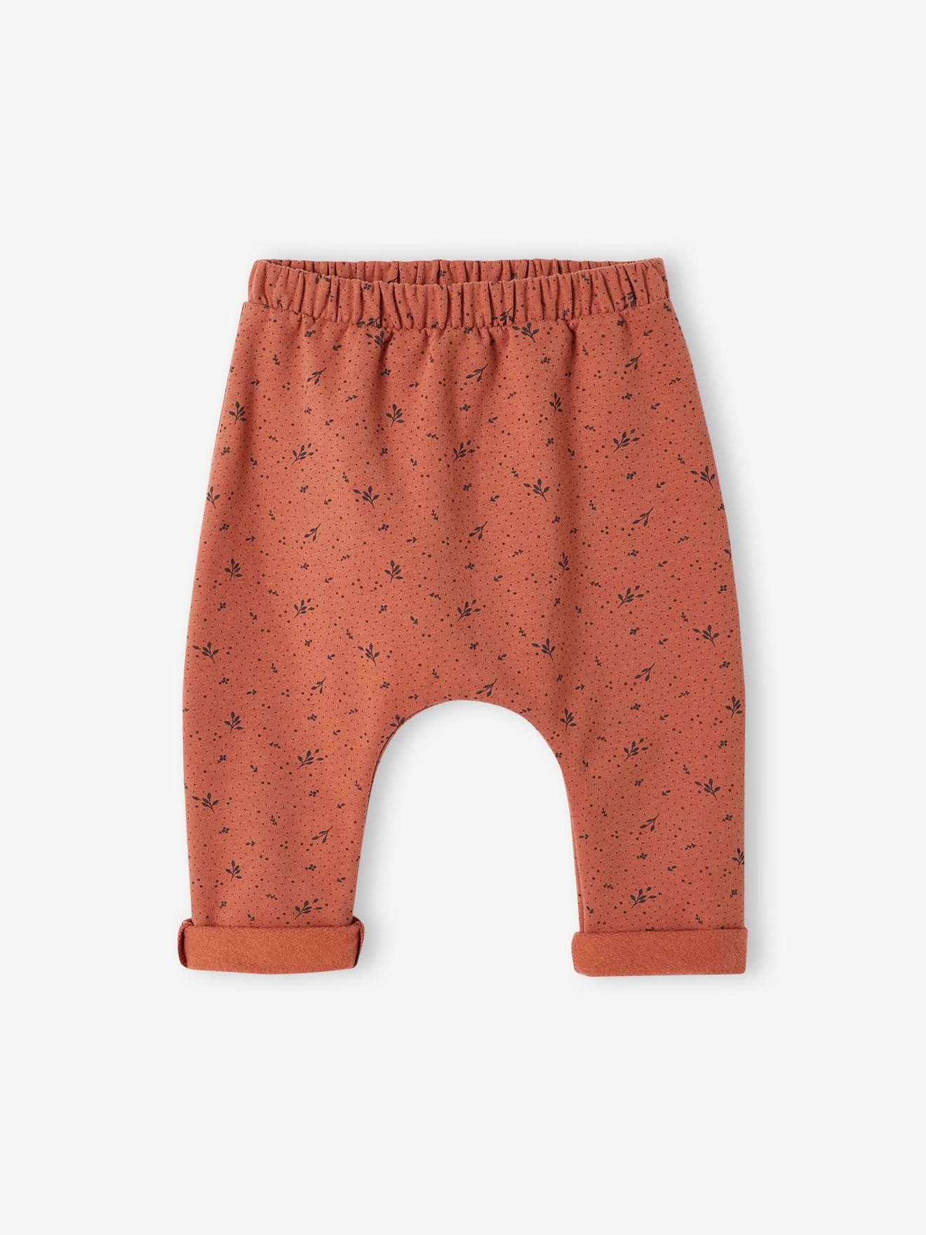 Molton babybroek terracottategel