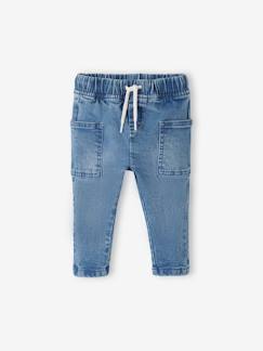 -Denim babybroek met elastische tailleband