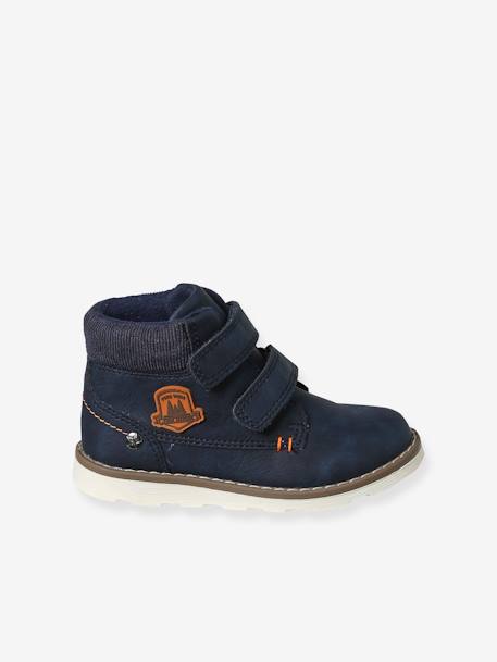 Sneakers met klittenband kleutercollectie blauw+bruin+zwart - vertbaudet enfant 