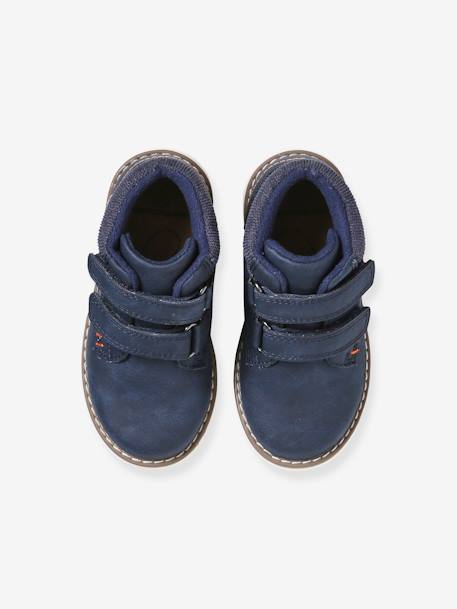 Sneakers met klittenband kleutercollectie blauw+bruin+zwart - vertbaudet enfant 